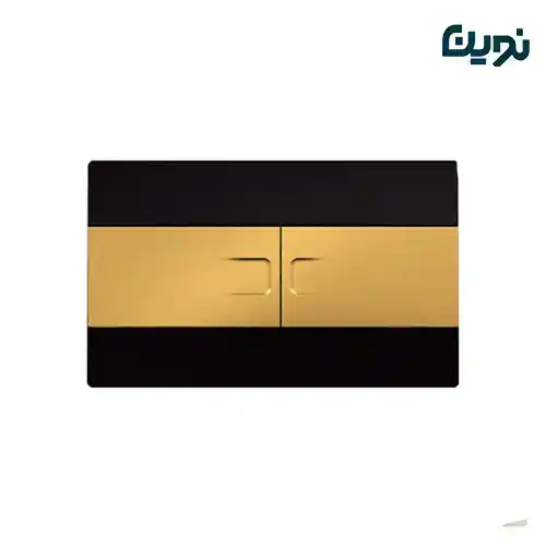 کلید فلاش تانک توکار مدل فلت مشکی طلایی کلید فلاش تانک توکار مدل فلت مشکی طلایی