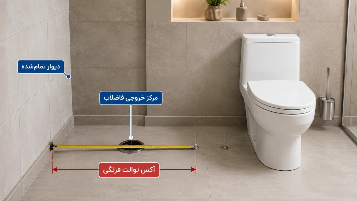 اندازه گیری آکس توالت فرنگی